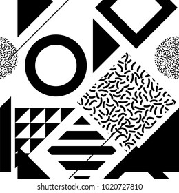 Seamless abstract geometric pattern in memphis style