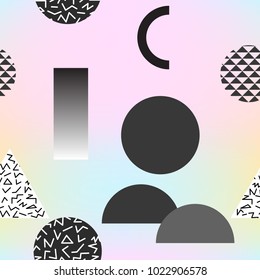 Seamless abstract geometric pattern in memphis style