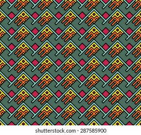 Seamless abstract geometric pattern. Modern stylish colorful line ornaments. Endless texture can be used for wallpaper, pattern fills, web page background,surface textures.