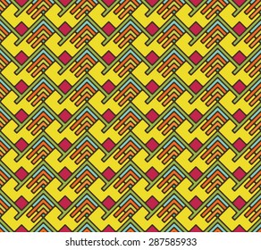 Seamless abstract geometric pattern. Modern stylish colorful line ornaments. Endless texture can be used for wallpaper, pattern fills, web page background,surface textures.