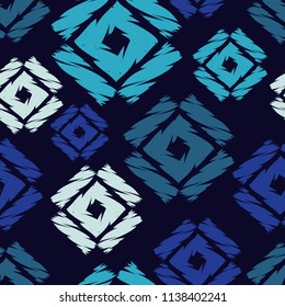 Seamless abstract geometric pattern. Mosaic texture. Brushwork. Hand hatching. Textile rapport.
