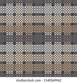 Seamless abstract geometric pattern. Mosaic texture. Cross-stitch. Textile rapport.