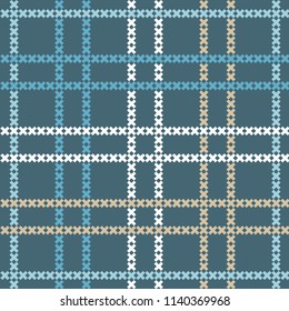 Seamless abstract geometric pattern. Mosaic texture. Cross-stitch. Textile rapport.