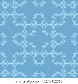 Seamless abstract geometric pattern. Mosaic texture. Cross-stitch. Textile rapport.