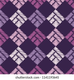 Seamless abstract geometric pattern. Mosaic texture. Brushwork. Hand hatching. Scribble texture. Textile rapport.