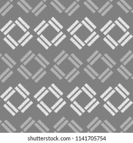 Seamless abstract geometric pattern. Mosaic texture. Brushwork. Hand hatching. Scribble texture. Textile rapport.