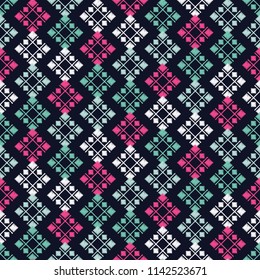 Seamless abstract geometric pattern. Mosaic texture. Brushwork. Hand hatching. Scribble texture. Textile rapport.