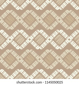 Seamless abstract geometric pattern. Mosaic texture. Brushwork. Hand hatching. Scribble texture. Textile rapport.
