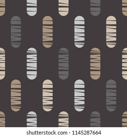 Seamless abstract geometric pattern. Mosaic texture. Brushwork. Hand hatching. Scribble texture. Textile rapport.