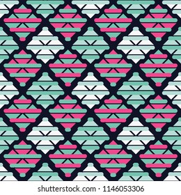 Seamless abstract geometric pattern. Mosaic texture. Brushwork. Hand hatching. Scribble texture. Textile rapport.