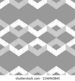 Seamless abstract geometric pattern. Mosaic texture. Brushwork. Hand hatching. Scribble texture. Textile rapport.