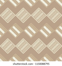 Seamless abstract geometric pattern. Mosaic texture. Brushwork. Hand hatching. Scribble texture. Textile rapport.