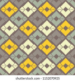 Seamless abstract geometric pattern. Mosaic texture. Brushwork. Hand hatching. Scribble texture. Textile rapport.