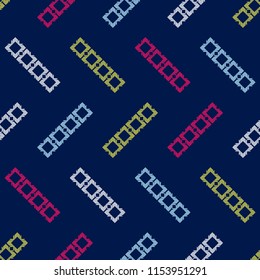 Seamless abstract geometric pattern. Mosaic texture. Brushwork. Hand hatching. Scribble texture. Textile rapport.