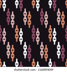 Seamless abstract geometric pattern. Mosaic texture. Chain texture. Brushwork. Hand hatching. Scribble texture. Textile rapport.