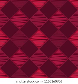 Seamless abstract geometric pattern. Mosaic texture. Brushwork. Hand hatching. Scribble texture. Textile rapport.