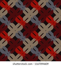 Seamless abstract geometric pattern. Mosaic texture. Brushwork. Hand hatching. Scribble texture. Textile rapport.