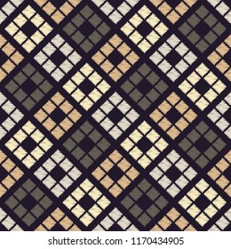 Seamless abstract geometric pattern. Mosaic texture. Brushwork. Hand hatching. Scribble texture. Textile rapport.