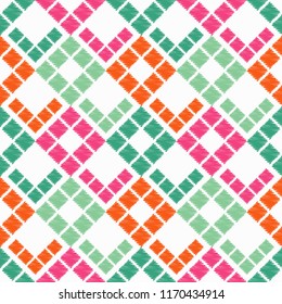 Seamless abstract geometric pattern. Mosaic texture. Brushwork. Hand hatching. Scribble texture. Textile rapport.