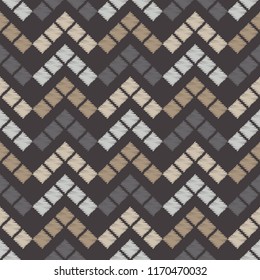 Seamless abstract geometric pattern. Mosaic texture. Brushwork. Hand hatching. Scribble texture. Textile rapport.