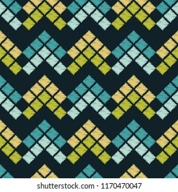 Seamless abstract geometric pattern. Mosaic texture. Brushwork. Hand hatching. Scribble texture. Textile rapport.
