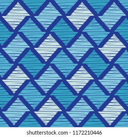 Seamless abstract geometric pattern. Mosaic texture. Brushwork. Hand hatching. Scribble texture. Textile rapport.