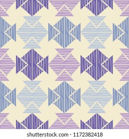 Seamless abstract geometric pattern. Mosaic texture. Brushwork. Hand hatching. Scribble texture. Textile rapport.