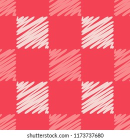 Seamless abstract geometric pattern. Mosaic texture. Brushwork. Hand hatching. Scribble texture. Textile rapport.