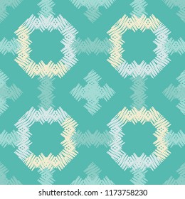 Seamless abstract geometric pattern. Mosaic texture. Brushwork. Hand hatching. Scribble texture. Textile rapport.