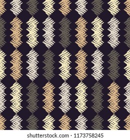 Seamless abstract geometric pattern. Mosaic texture. Brushwork. Hand hatching. Scribble texture. Textile rapport.