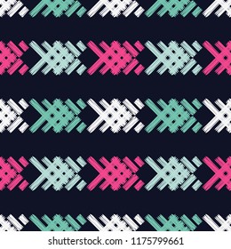 Seamless abstract geometric pattern. Mosaic texture. Brushwork. Hand hatching. Scribble texture. Textile rapport.