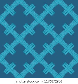 Seamless abstract geometric pattern. Mosaic texture. Texture with crosses. Textile rapport.