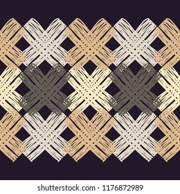 Seamless abstract geometric pattern. Mosaic texture. Texture with crosses. Textile rapport.