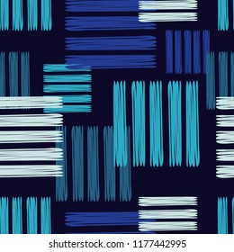 Seamless abstract geometric pattern. Mosaic texture. Brushwork. Hand hatching. Scribble texture. Textile rapport.