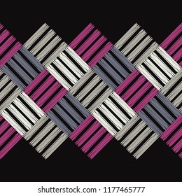 Seamless abstract geometric pattern. Mosaic texture. Brushwork. Hand hatching. Scribble texture. Textile rapport.