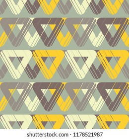 Seamless abstract geometric pattern. Mosaic texture. Brushwork. Hand hatching. Scribble texture. Textile rapport.