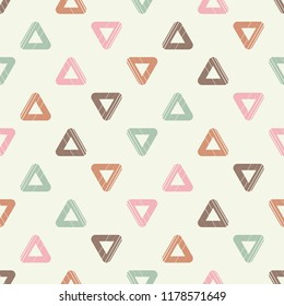 Seamless abstract geometric pattern. Mosaic texture. Brushwork. Hand hatching. Scribble texture. Textile rapport.