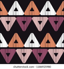 Seamless abstract geometric pattern. Mosaic texture. Brushwork. Hand hatching. Can be used for wallpaper, textile, invitation card, wrapping, web page background.