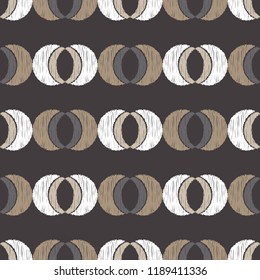 Seamless abstract geometric pattern. Mosaic texture. Brushwork. Hand hatching. Can be used for wallpaper, textile, invitation card, wrapping, web page background.