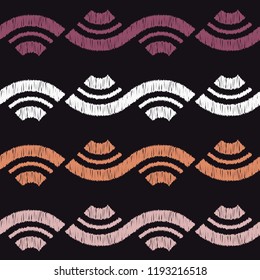 Seamless abstract geometric pattern. Mosaic texture. Brushwork. Hand hatching. Can be used for wallpaper, textile, invitation card, wrapping, web page background.