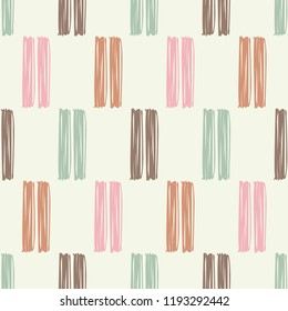 Seamless abstract geometric pattern. Mosaic texture. Brushwork. Hand hatching. Can be used for wallpaper, textile, invitation card, wrapping, web page background.