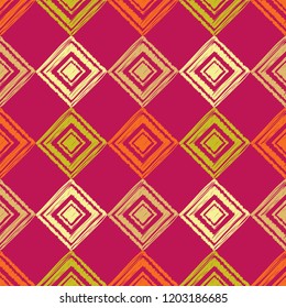 Seamless abstract geometric pattern. Mosaic texture. Brushwork. Hand hatching. Can be used for wallpaper, textile, invitation card, wrapping, web page background.