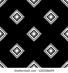Seamless abstract geometric pattern. Mosaic texture. Brushwork. Hand hatching. Can be used for wallpaper, textile, invitation card, wrapping, web page background.