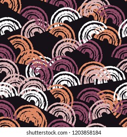 Seamless abstract geometric pattern. Mosaic texture. Brushwork. Hand hatching. Can be used for wallpaper, textile, invitation card, wrapping, web page background.