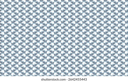 Nahtloses abstraktes geometrisches Muster mit schrägen Streifen Zusammensetzung in blau auf weißem Hintergrund. Vektorgrafik, für maskulines Hemd Dame Kleid Stoffbezug Dekoration über alle Druckgrafik 

