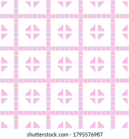 Seamless with abstract geometric pattern on pink background vector.