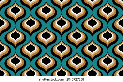 Seamless abstract geometric pattern on green. Vector Illustration.