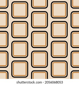 Seamless abstract geometric pattern on beige. Vector Illustration.
