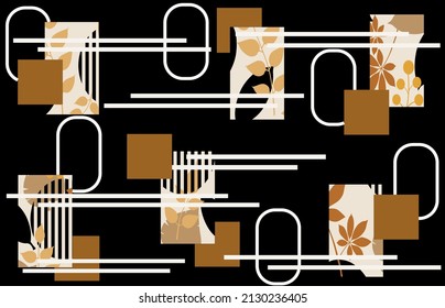 Seamless Abstract Geometric Pattern On Black. Vector Illustration.