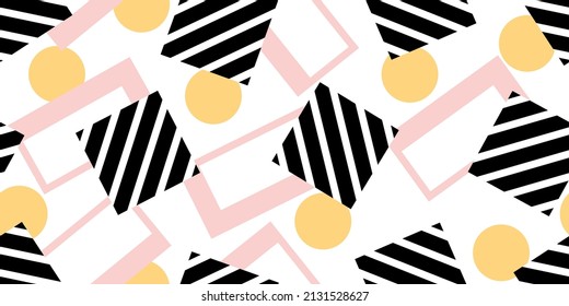 Seamless abstract geometric pattern on white. Vector Illustration.